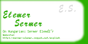 elemer sermer business card